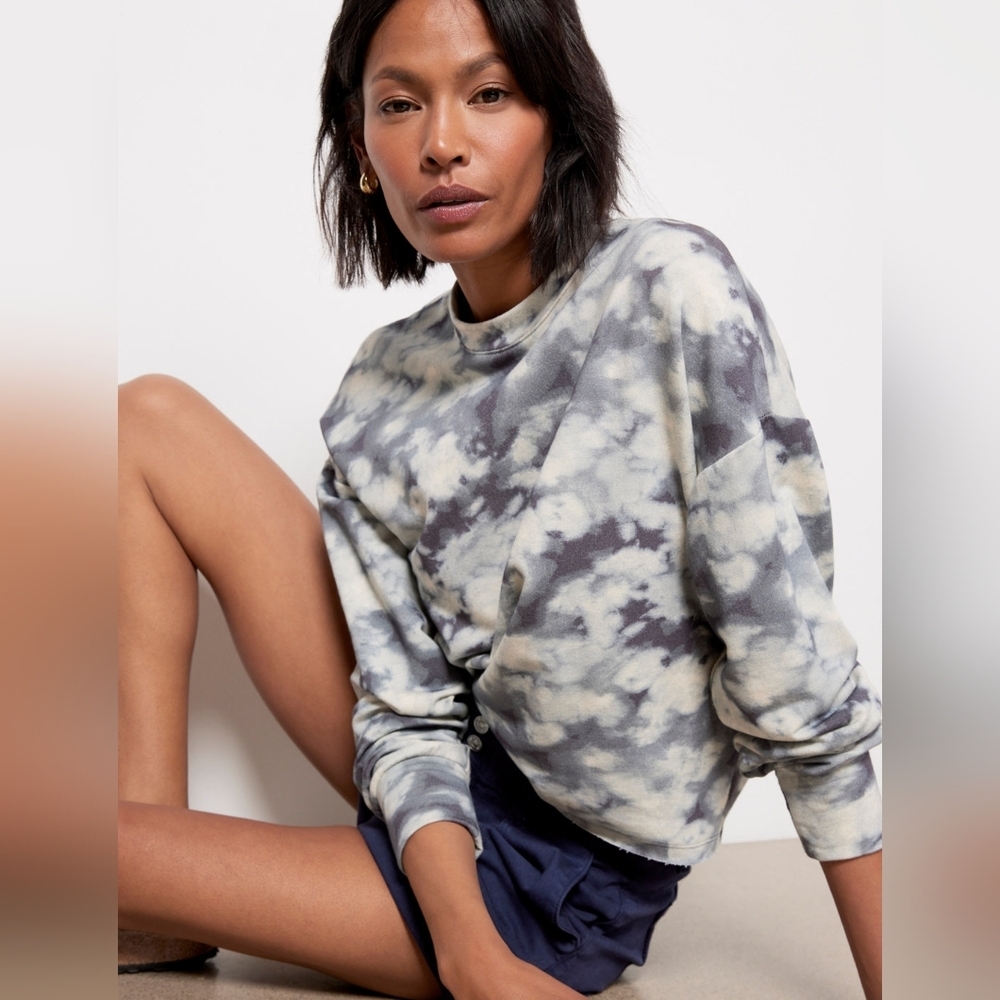 Evereve Mac Crew Neck Tie Dye Sweatshirt